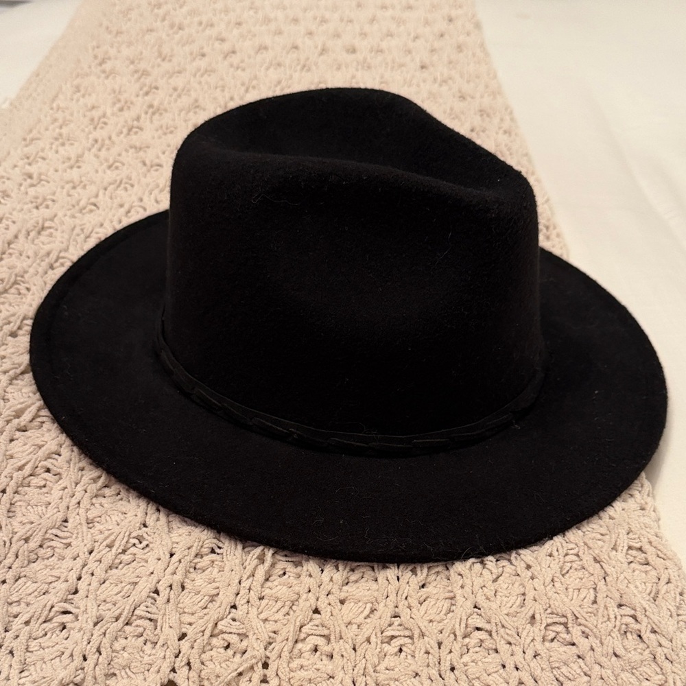 Classic Black Wool Fedora Hat